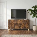 vidaXL Meuble TV 99 x 34 5 x 50 cm Chêne fumé Bois d'ingénierie