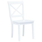 vidaXL Chaises à manger lot de 2 blanc bois hévéa massif