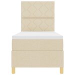 vidaXL Lit à ressort LED avec matelas Crème 80 x 200 cm tissu