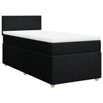 vidaXL Sommier à lattes de lit avec matelas noir 90x190 cm simple tissu