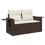 vidaXL Salon de jardin avec coussins 6 Pièces marron résine tressée