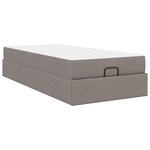 vidaXL Cadre de lit avec matelas Taupe 100 x 200 cm tissu