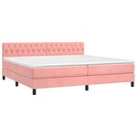 vidaXL Sommier à lattes de lit avec matelas Rose 200x200 cm Velours