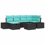 vidaXL Ensemble de Canapés avec coussin 3 Pièces polyrotin