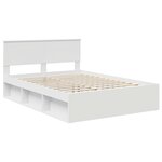 vidaXL Cadre de lit Blanc 160 x 200 cm Bois d'ingénierie