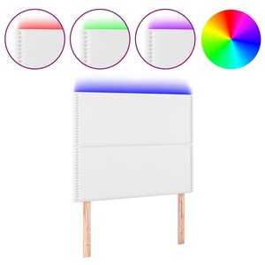 vidaXL Tête de lit à LED Blanc 80x5x118/128 cm Similicuir