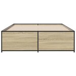 vidaXL Cadre de lit chêne sonoma 120x190 cm bois d'ingénierie et métal