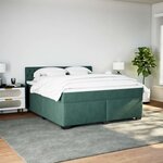 vidaXL Sommier à lattes de lit et matelas Vert foncé 180x200cm Velours