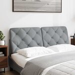 vidaXL Coussin de tête de lit gris clair 120 cm tissu
