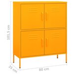 vidaXL Armoire de rangement Jaune moutarde 80x35x101 5 cm Acier