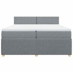 vidaXL Sommier à lattes de lit avec matelas Gris clair 200x200cm Tissu