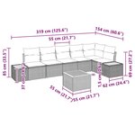 vidaXL Ensemble de canapé de jardin 7 pièces avec coussins en poly rotin noir et acacia