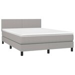 vidaXL Sommier à lattes de lit et matelas et LED Gris clair 140x190 cm