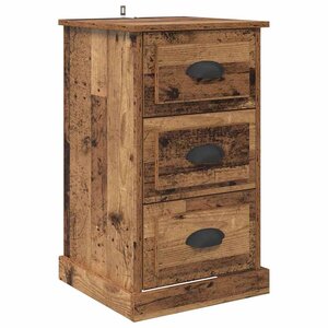 vidaXL Cabinet de chevet avec tiroir Bois Ancien 39 x 39 x 67 5 cm