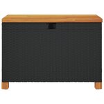 vidaXL Boîte de rangement de jardin noir résine tressée bois d'acacia