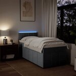 vidaXL Sommier à lattes de lit avec matelas Gris clair 90x200 cm Tissu