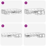 vidaXL Ensemble de canapés d'extérieur 10 Pièces Blanc et crème