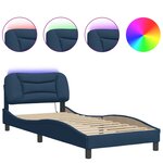 vidaXL Cadre de lit avec lumières LED bleu 80x200 cm tissu