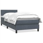 vidaXL Sommier à lattes de lit et matelas gris foncé 80x210 cm velours