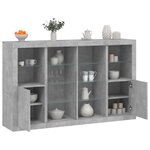 vidaXL Buffets avec lumières LED 3 Pièces gris béton bois d'ingénierie