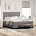 vidaXL Lit à ressorts avec matelas Taupe 180 x 200 cm tissu