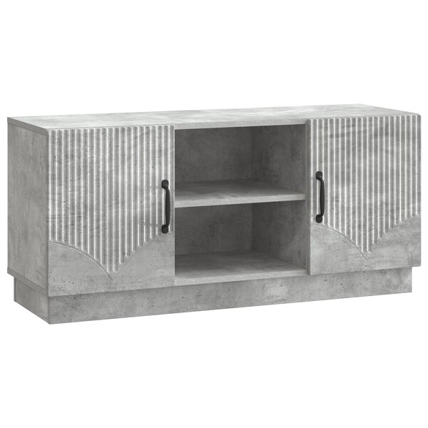 vidaXL Meuble TV 102 x 34 5 x 47 cm Gris béton Bois d'ingénierie