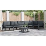 vidaXL Ensemble de canapé de jardin 7 Pièces Anthracite Acier
