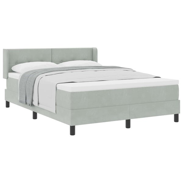 vidaXL Lit à ressorts avec tête de lit Gris clair 200 x 160 cm Velours