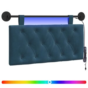 vidaXL Tête de lit suspendue Bleu Velours