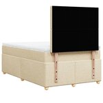 vidaXL Sommier à lattes de lit avec matelas Crème 120x200 cm Tissu