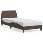 vidaXL Cadre de lit avec tête de lit Marron 90x200 cm Similicuir