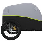vidaXL Remorque de vélo noir et vert 45 kg fer