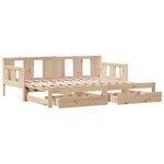 vidaXL Lit de jour avec gigogne et tiroirs sans matelas 90x200 cm