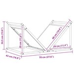 vidaXL Portant de bois chauffage anthracite 70x43x34 5 cm