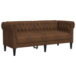 vidaXL Canapé Chesterfield 2 places marron tissu