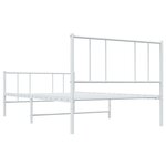 vidaXL Cadre de lit métal avec tête de lit/pied de lit blanc 75x190 cm