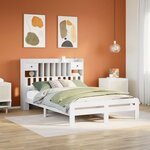 vidaXL Lit bibliothèque sans matelas blanc 140x200 cm bois pin massif