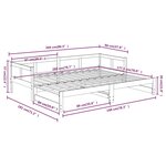 vidaXL Lit coulissant sans matelas noir 2x(90x200) cm