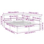 vidaXL Lit bibliothèque sans matelas 140x200 cm bois massif de pin