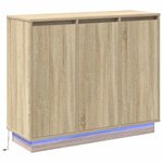 Buffet vidaXL LED Chêne Sonoma 90x32x75 cm en bois d'ingénierie