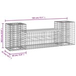 vidaXL Banc de jardin design gabion 183x41x60 5 cm bois massif douglas