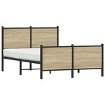 vidaXL Cadre de lit en métal sans matelas chêne sonoma 120x200 cm