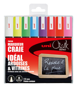 Marqueur chalk (craie) pointe moyenne 8 pièces