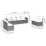 vidaXL Salon de jardin 8 Pièces avec coussins gris clair résine tressée