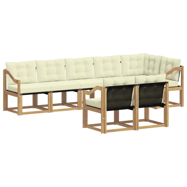 vidaXL Ensemble de canapés d'extérieur 8 Pièces Blanc et crème