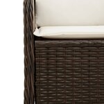 vidaXL Banc inclinable de jardin avec coussins marron résine tressée