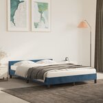 vidaXL Cadre de lit avec tête de lit Bleu foncé 140x200 cm Velours