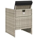 vidaXL Chaises de jardin avec coussins lot de 4 gris clair poly rotin