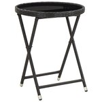 Ensemble de bistro jardin meuble extérieur terrasse 3 pièces résine tressée et verre trempé noir 02_0013526