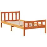 vidaXL Lit bibliothèque sans matelas cire marron 90x190 cm pin massif